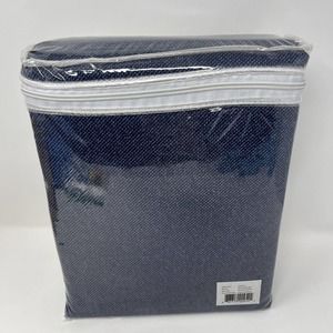 DORMIFY‎ Blue Chambray Queen Duvet and Standard Sham Set 100% Cotton Satine NEW